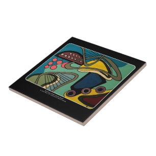 Pintura abstrata aquática modernista de meados do