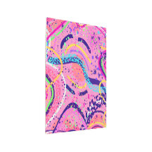 Pintura Abstrata Estado de Fluxo Rosa