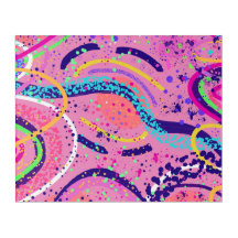Pintura Abstrata Estado de Fluxo Rosa