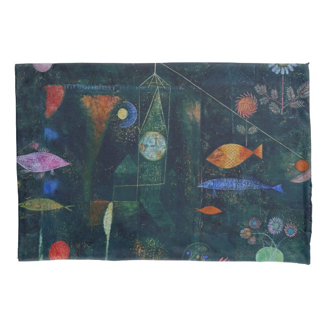 Pintura Abstrata Magia de Peixes de Paul Klee Arte (Frente)