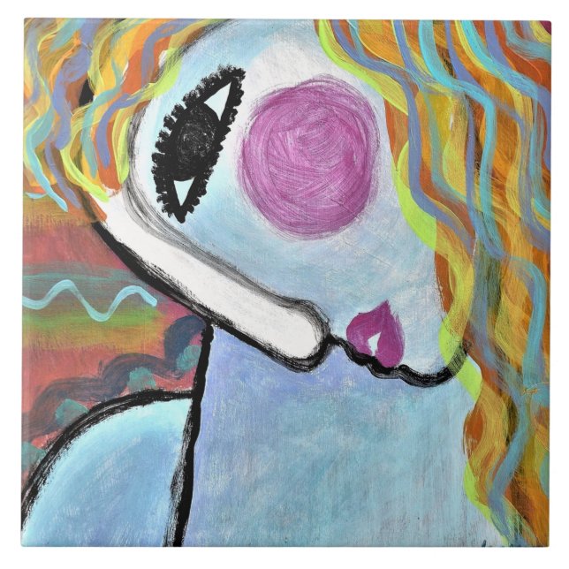 Pintura Abstrata Original de uma Mulher (Frente)