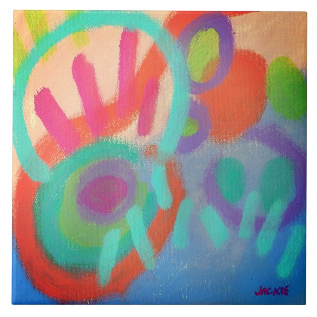 Pintura Acrílica Abstrata Felicidade (Frente)