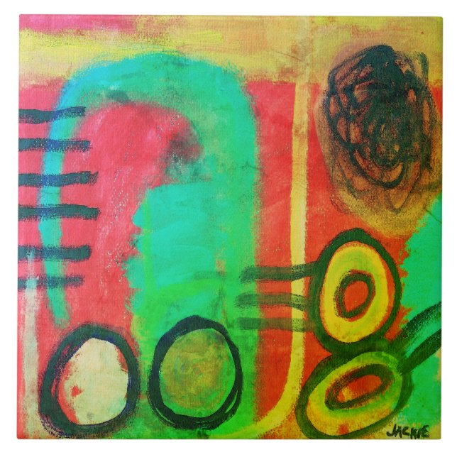 Pintura acrílica Abstrato única (Frente)