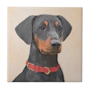 Pintura Alemã Pinscher Pintura Original Arte Anima