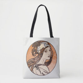Pintura antiga Alphonse Mucha, saco de tote