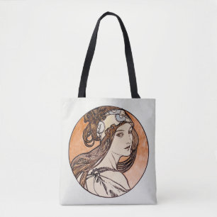 Pintura antiga Alphonse Mucha, saco de tote