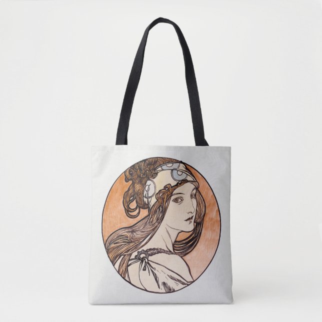 Pintura antiga Alphonse Mucha, saco de tote (Frente)