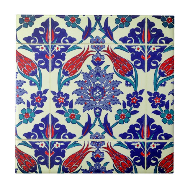 Pintura antiga mosaica de azulejo cerâmico de flor (Frente)