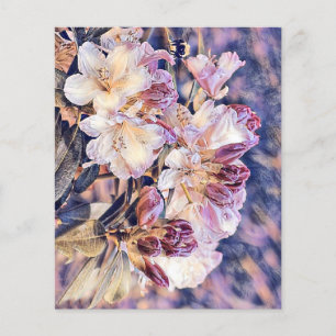 Pintura aquosa de flor de azeea roxa 