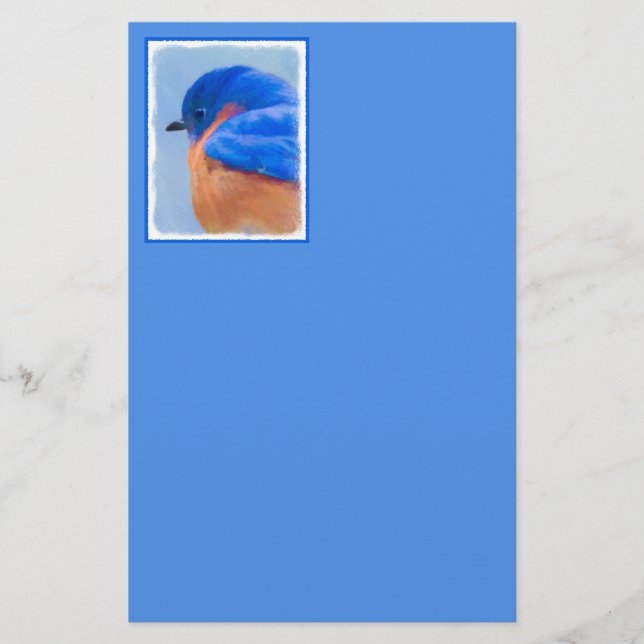 Pintura Bluebird - Arte Original para Pássaros (Frente)