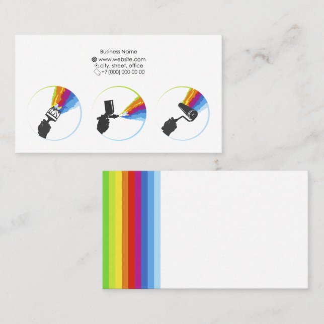 pintura cartão de visita (Frente/Verso)