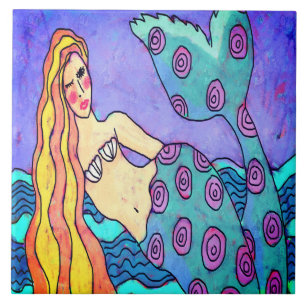 Pintura Colorida Abstrata de Sereia