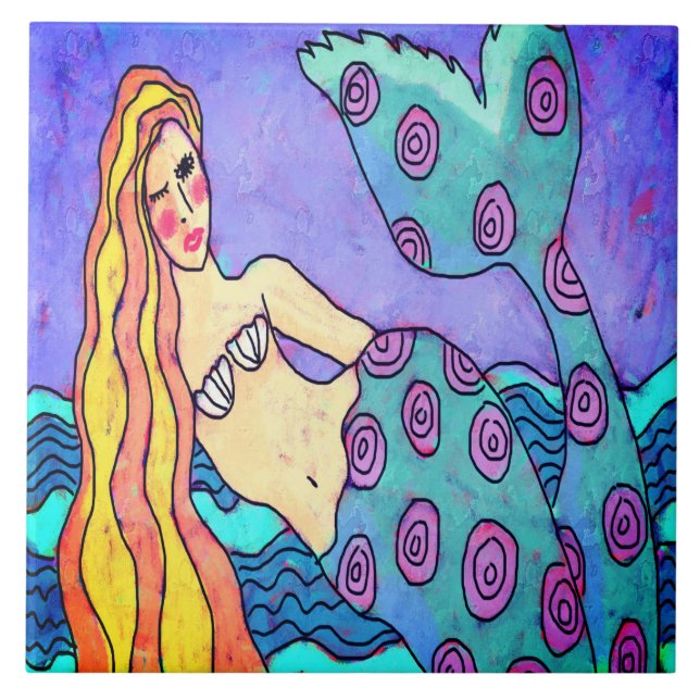 Pintura Colorida de Abstrato Mermaid (Frente)