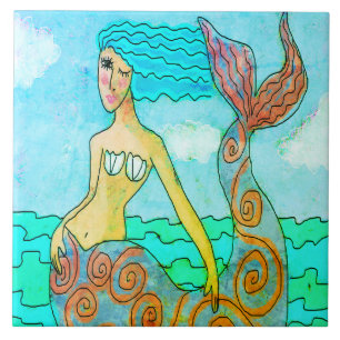 Pintura Colorida de Abstrato Mermaid