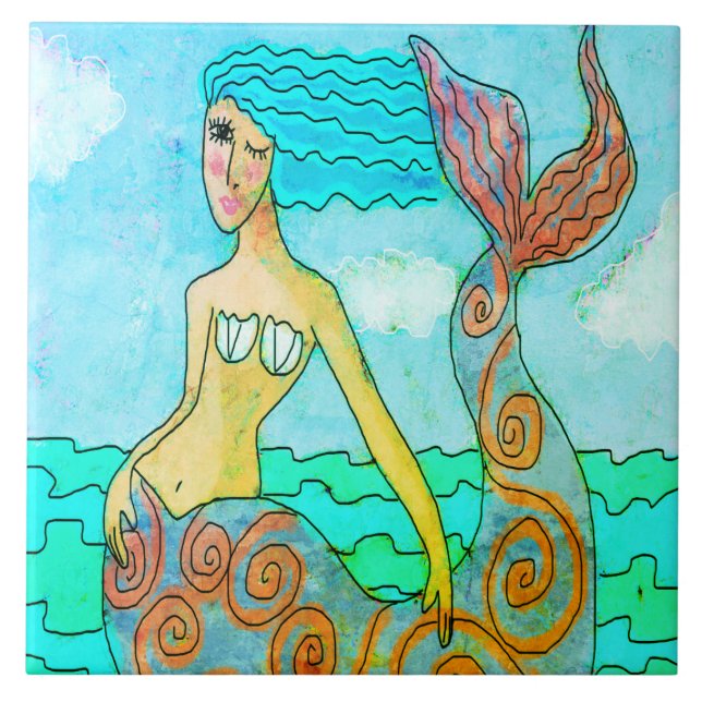 Pintura Colorida de Abstrato Mermaid (Frente)