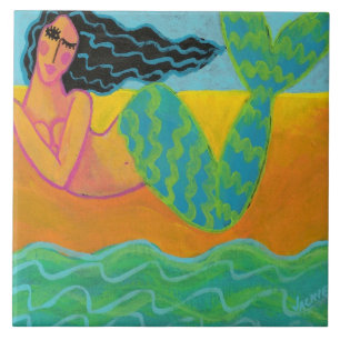 Pintura Colorida de Abstrato Mermaid