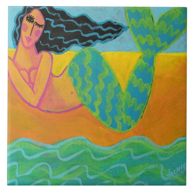 Pintura Colorida de Abstrato Mermaid (Frente)