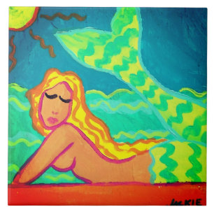 Pintura Colorida de Abstrato Mermaid