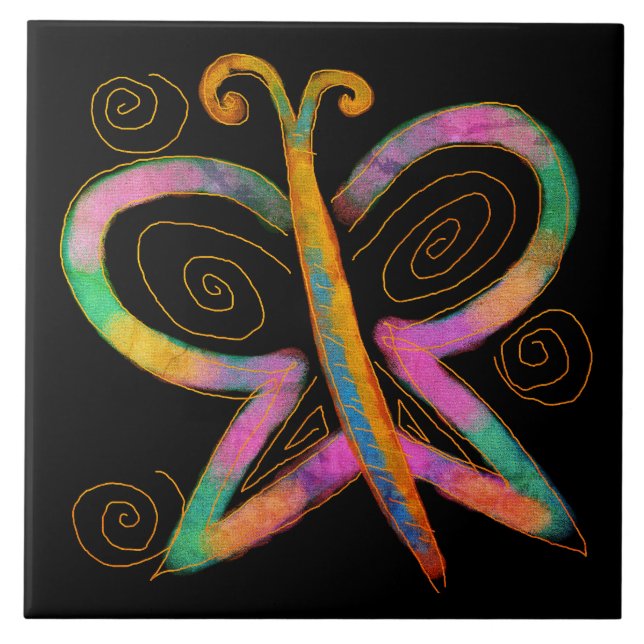 Pintura Colorida de Borboleta Abstrata (Frente)