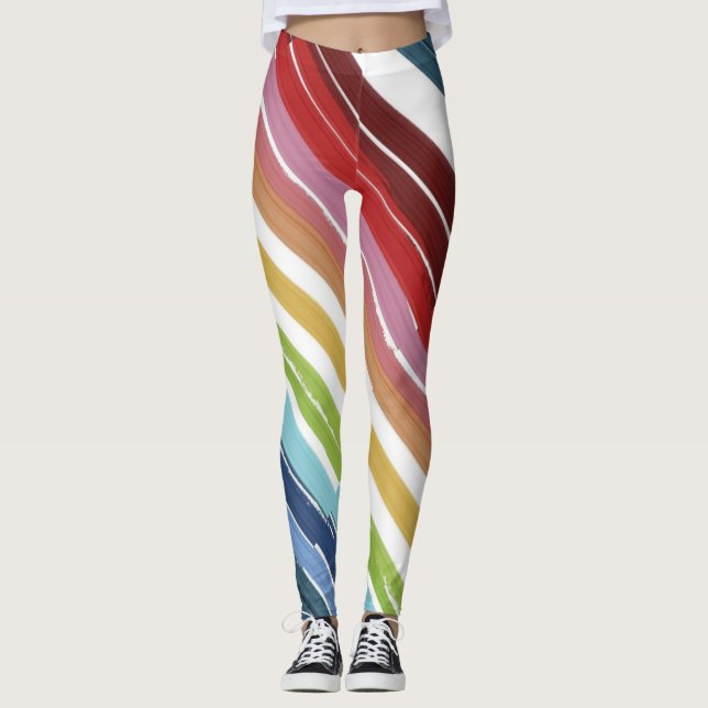 pintura colorida Leggings (Frente)