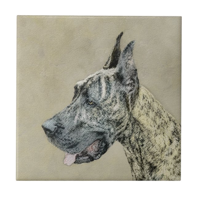 Pintura com o Grande Dane (Brindle) - Arte Canina  (Frente)