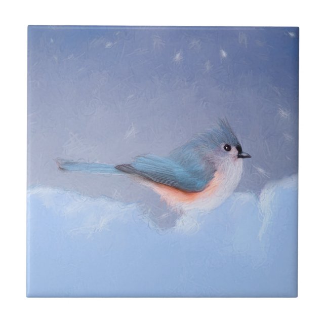 Pintura com Titmouse Tufado - Arte Cachorra Origin (Frente)
