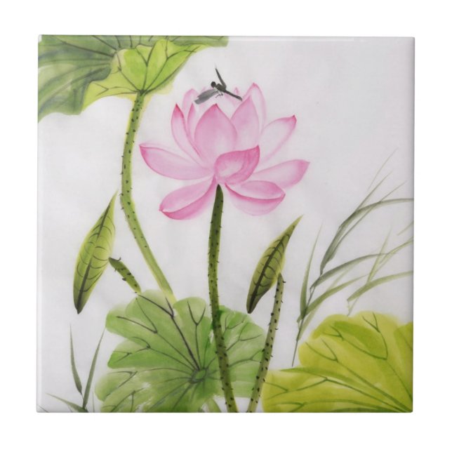 Pintura da aguarela da flor de Lotus 2 (Frente)