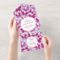 Pintura da Borboleta Cor de Água Rosa Magenta Mode