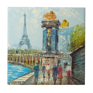 Pintura da cena da torre Eiffel de Paris