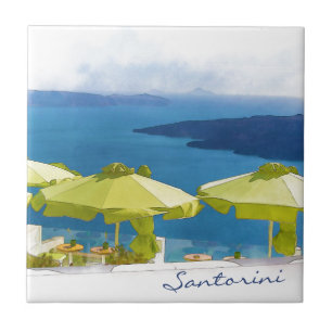 Pintura da piscina de Santorini
