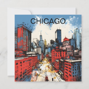 Pintura da Silhueta de Chicago – Arte Urbana da Ci