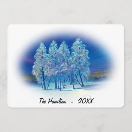 Pintura das Luzes do Norte das Árvores Azuis