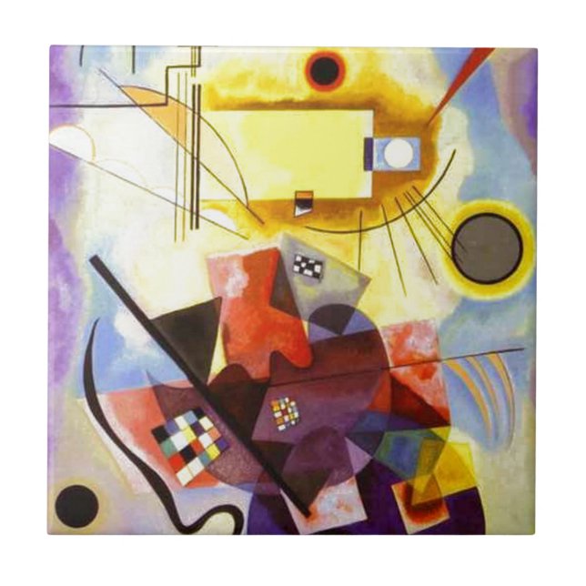 Pintura de Abstrato Amarelo Azul Kandinsky (Frente)