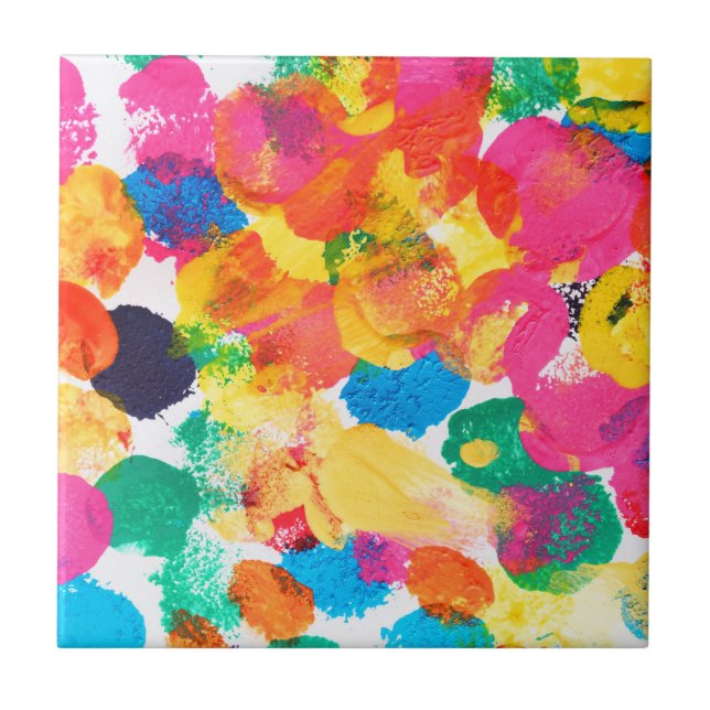 Pintura de abstrato, colorido e cômoda (Frente)