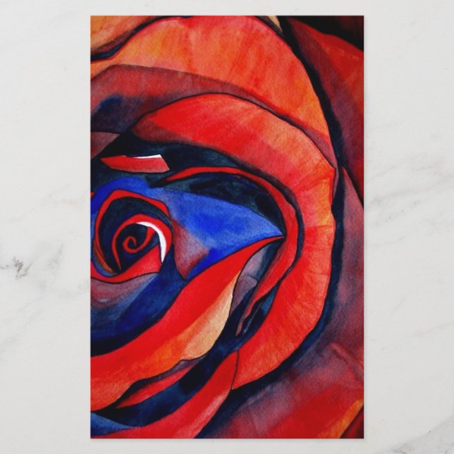 Pintura de abstrato de rosa vermelha de macro (Frente)