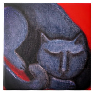Pintura de Abstrato do Cat Nap