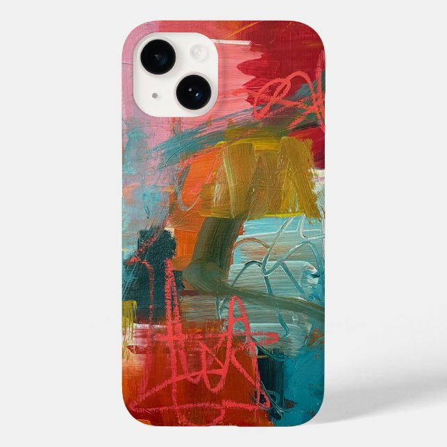 pintura de abstrato em lacre e vermelho para iPhon (Verso)