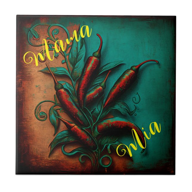 pintura de abstrato verdigris red chilli (Frente)