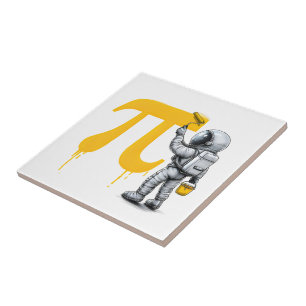 Pintura de astronauta legal símbolo Pi Dia do Pi