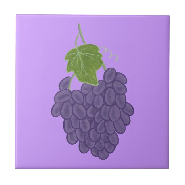 Pintura de Azulejos de Uvas Roxas (Frente)