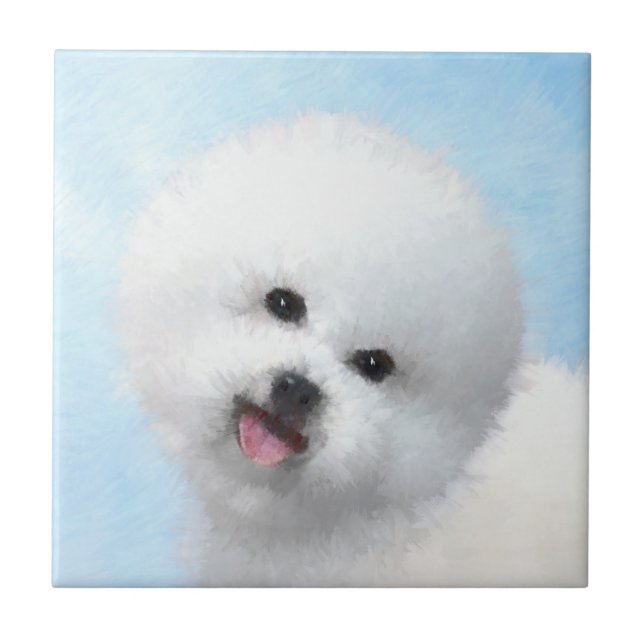 Pintura de Bichon Frise - Arte de Cachorro Origina (Frente)
