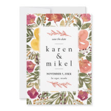 Pintura de Bloom Botânico Salva o Convite de Data