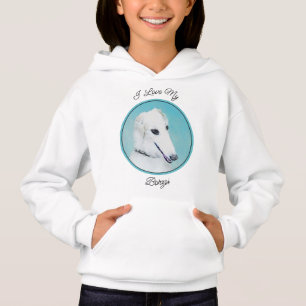 Pintura de Borzoi (branca) - Arte de Cachorro Orig