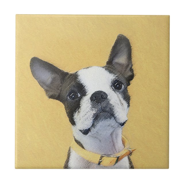 Pintura de Boston Terrier - Arte de Cachorro Origi (Frente)