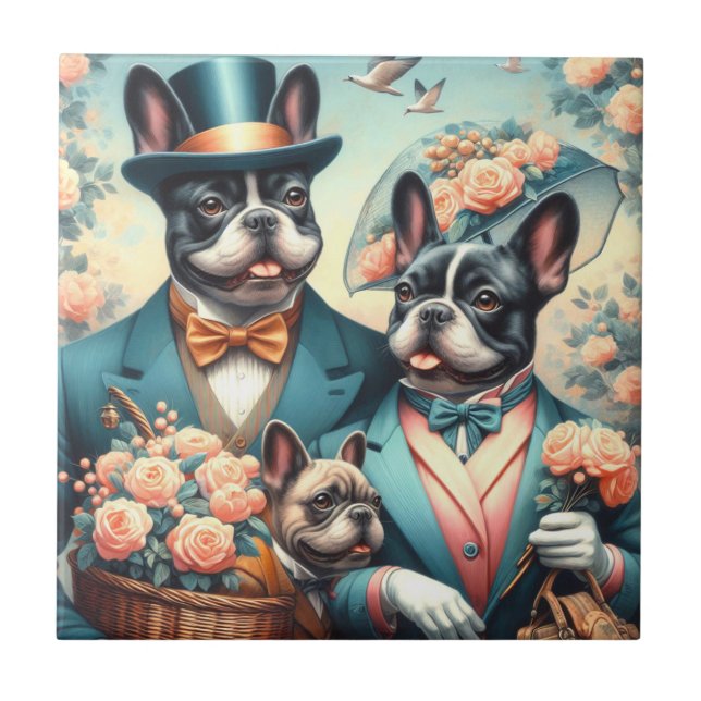 Pintura de Buldogue Francês, Funny Vintage (Frente)