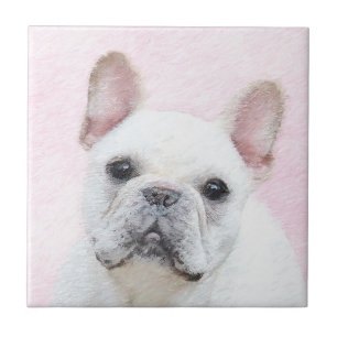 Pintura de Bulldog Francês (Creme/Branco) - Arte C