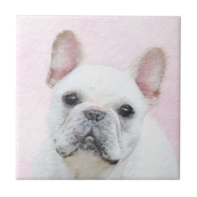 Pintura de Bulldog Francês (Creme/Branco) - Arte C (Frente)