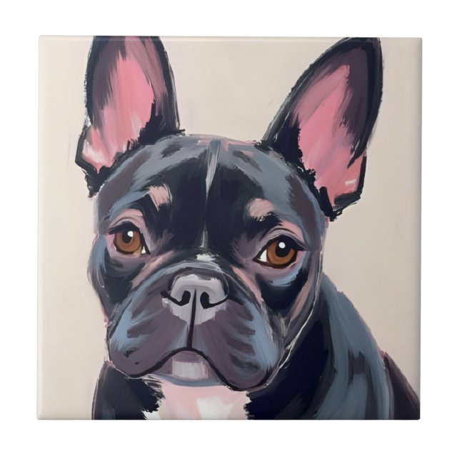 Pintura de Cachorro Bulldog Francês (Frente)