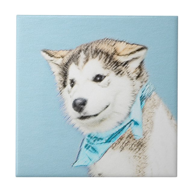 Pintura De Cachorro Siberiana - Arte De Cachorro O (Frente)