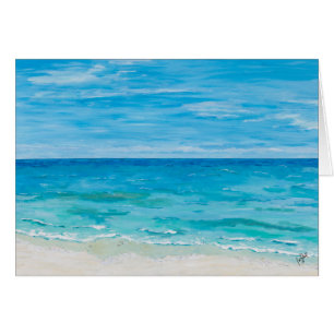 Pintura de cadeira de praia, cartão de sentir melh